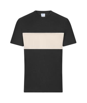T-shirt Colour-Block Unisex - Black/Sand Stone
