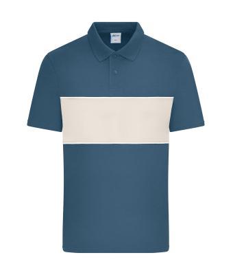 Polo Colour-Block Unisex - Dusty Blue/sand Stone