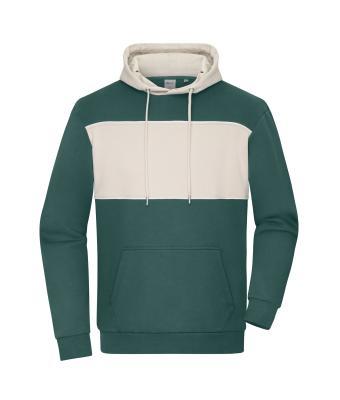Sweat Hoody Colour-Block Unise - Smokey Green/Sand Stone