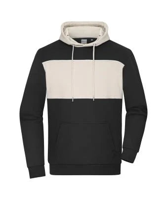 Sweat Hoody Colour-Block Unise - Black/Sand Stone