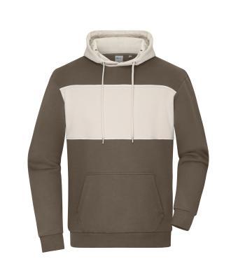Sweat Hoody Colour-Block Unise - Muddy Brown/Sand Stone
