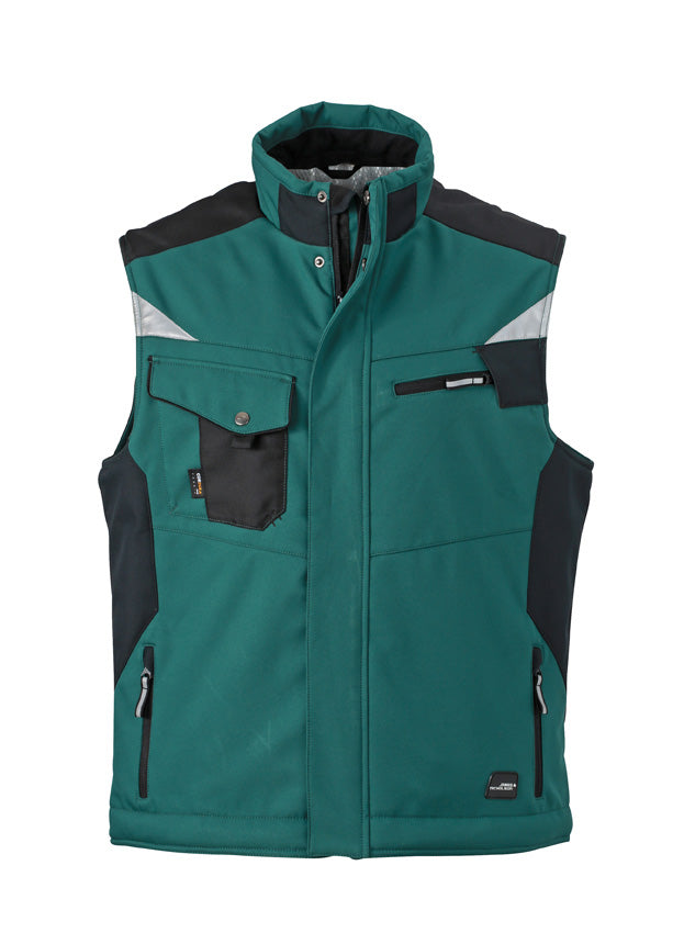 Craftsmen Softshell Vest - Dark Green/Black