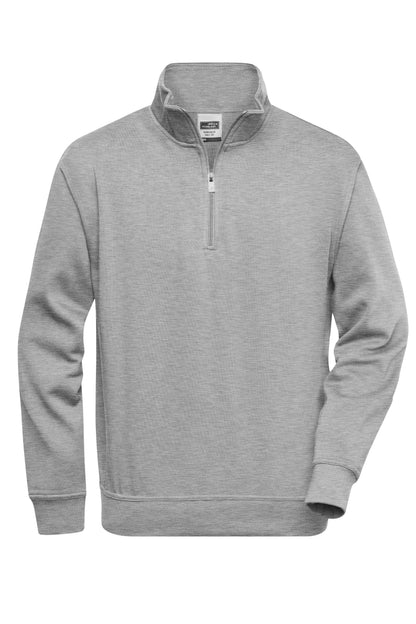 Workwear Half Zip Sweat - Grey-Heather