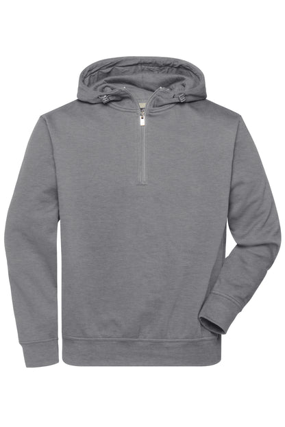 BIO Workwear-Half Zip Hoody - Light-Melange