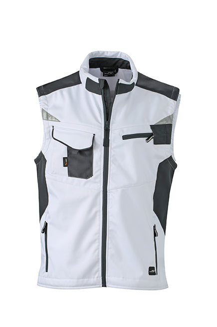 Workwear Softshell Vest - White/Carbon
