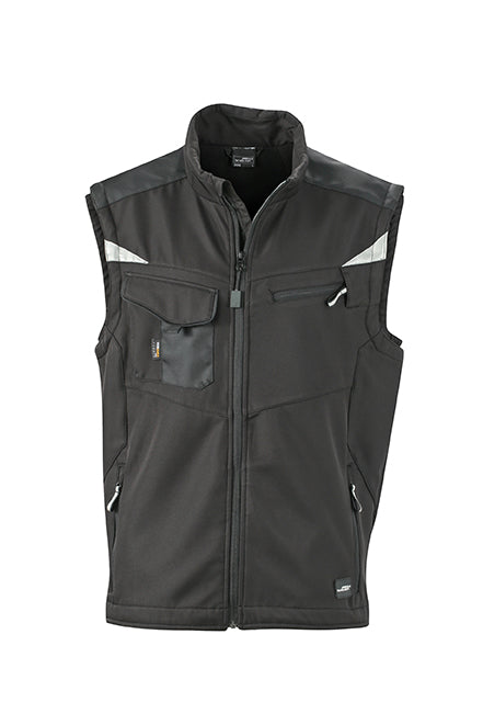 Workwear Softshell Vest - Black/Black