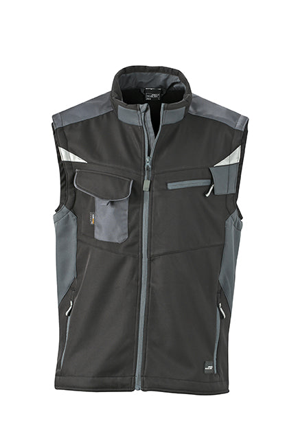 Workwear Softshell Vest - Black/Carbon