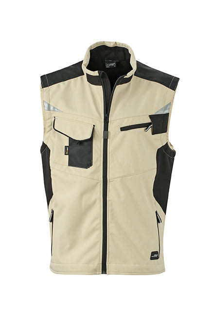 Workwear Softshell Vest - Stone/Black