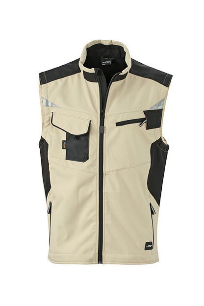 Workwear Softshell Vest - Stone/Black