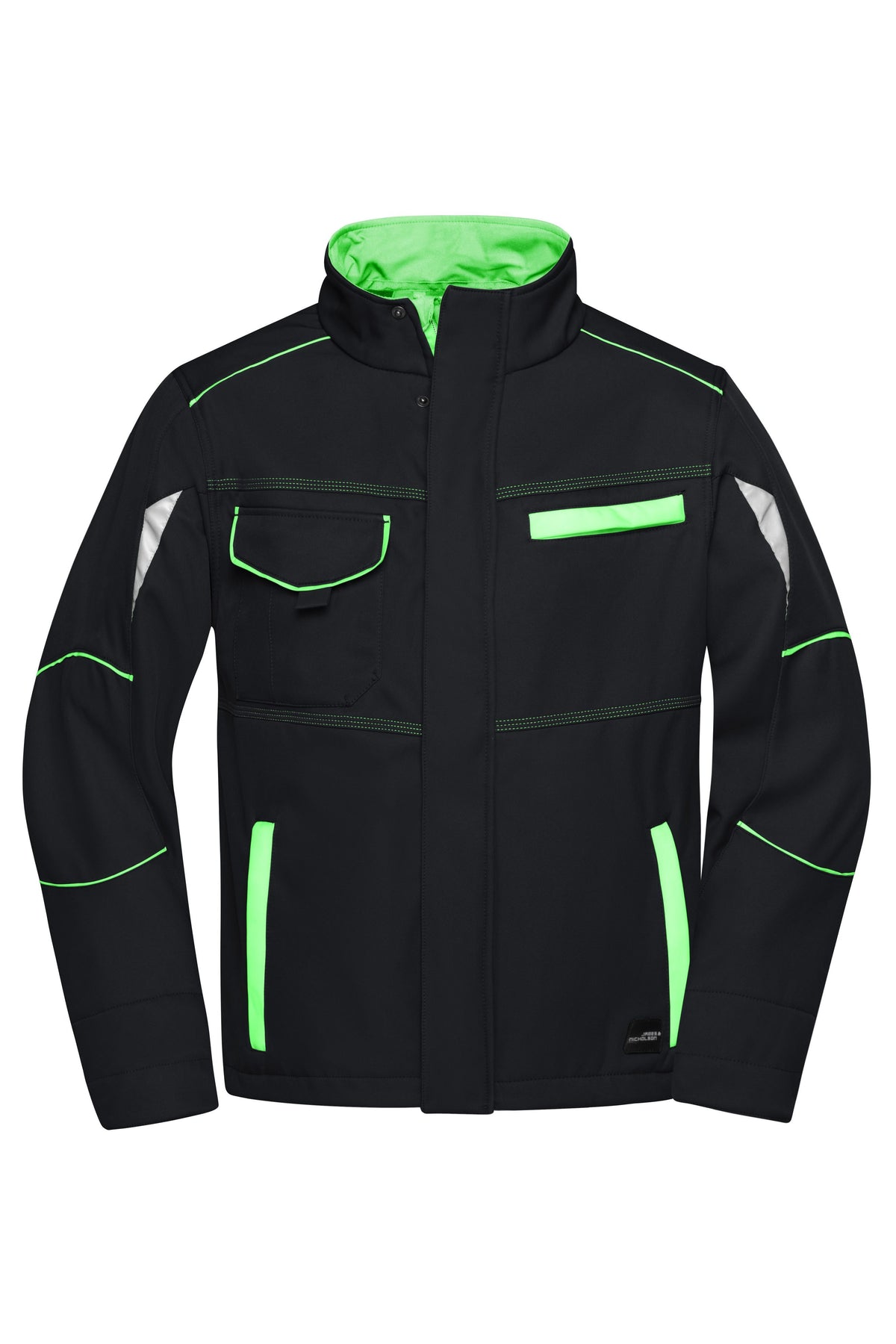 Workwear Softshell Jacket - L2 - Black/lime green