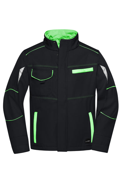 Workwear Softshell Jacket - L2 - Black/lime green