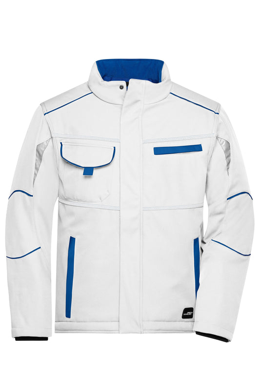 Workwear Softshell Padded Jack - White/Royal Blue