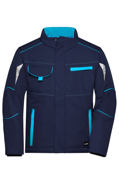 Workwear Softshell Padded Jack - Navy/Turquoise