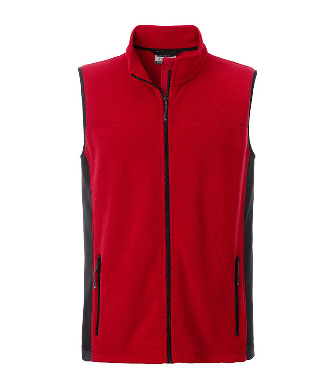 Men´s Workwear Fleece Vest - Red/Black