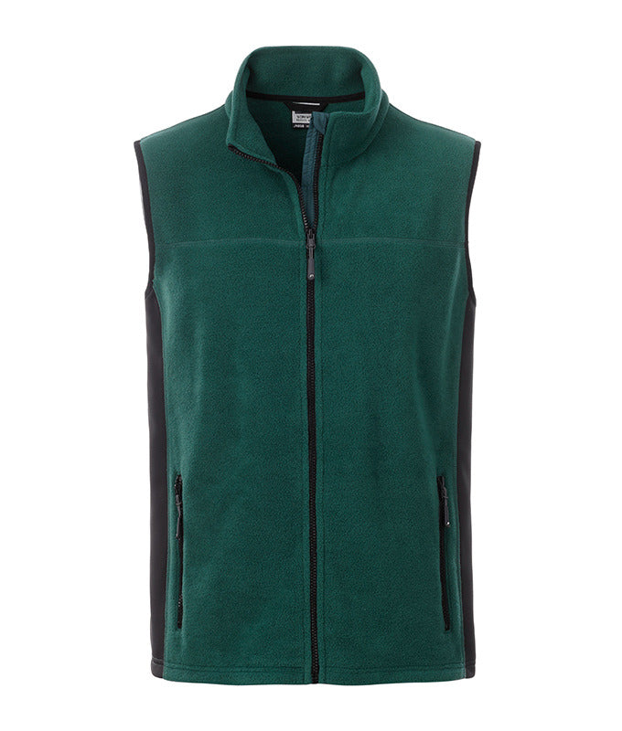 Men´s Workwear Fleece Vest - Dark Green/Black