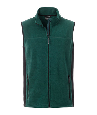Men´s Workwear Fleece Vest - Dark Green/Black