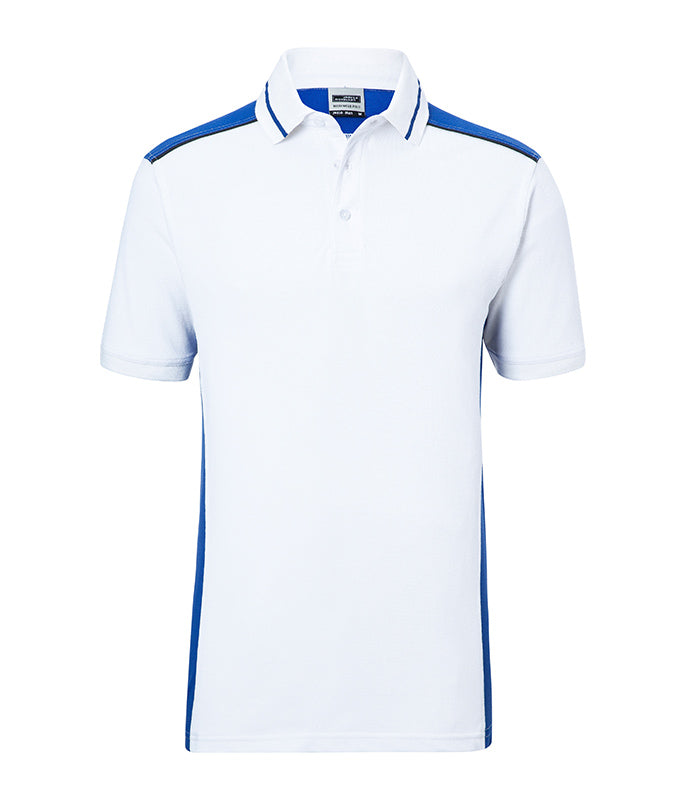Men´s Workwear Polo - Color - White/Royal Blue