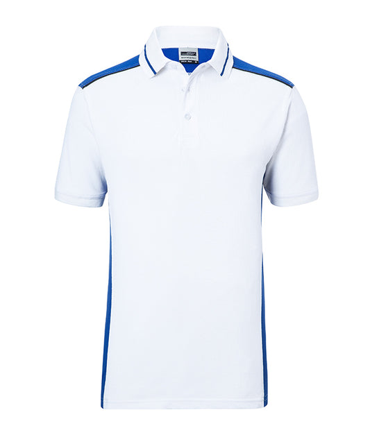 Men´s Workwear Polo - Color - White/Royal Blue