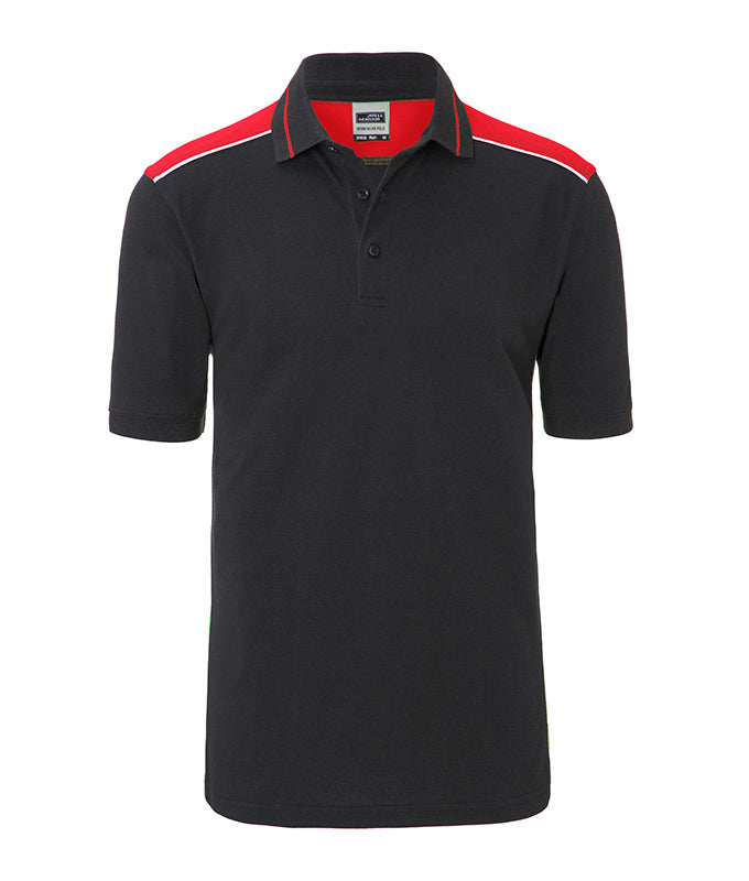 Men´s Workwear Polo - Color - Carbon/Red