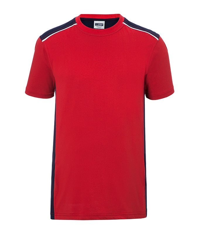 Men´s Workwear T-Shirt - Color - Red/Navy
