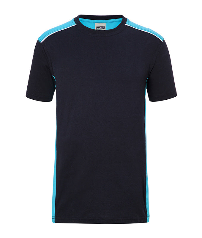 Men´s Workwear T-Shirt - Color - Navy/Turquoise