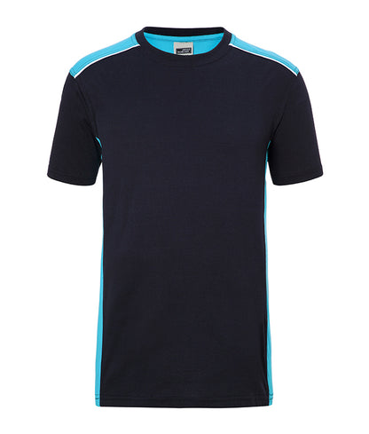 Men´s Workwear T-Shirt - Color - Navy/Turquoise