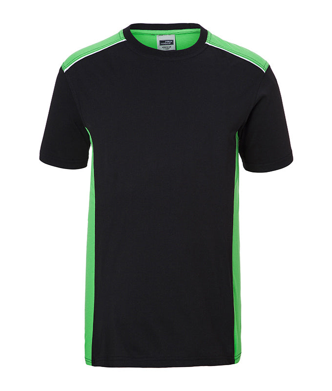 Men´s Workwear T-Shirt - Color - Black/lime green