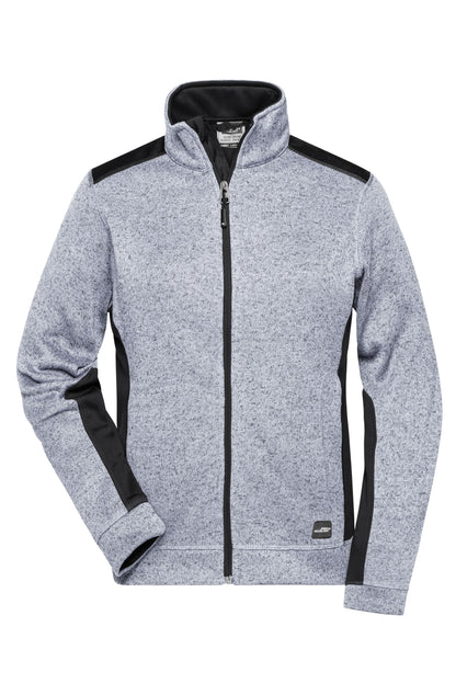 Ladies´ Knitted Workwear Fleec - White-melange/Carbon