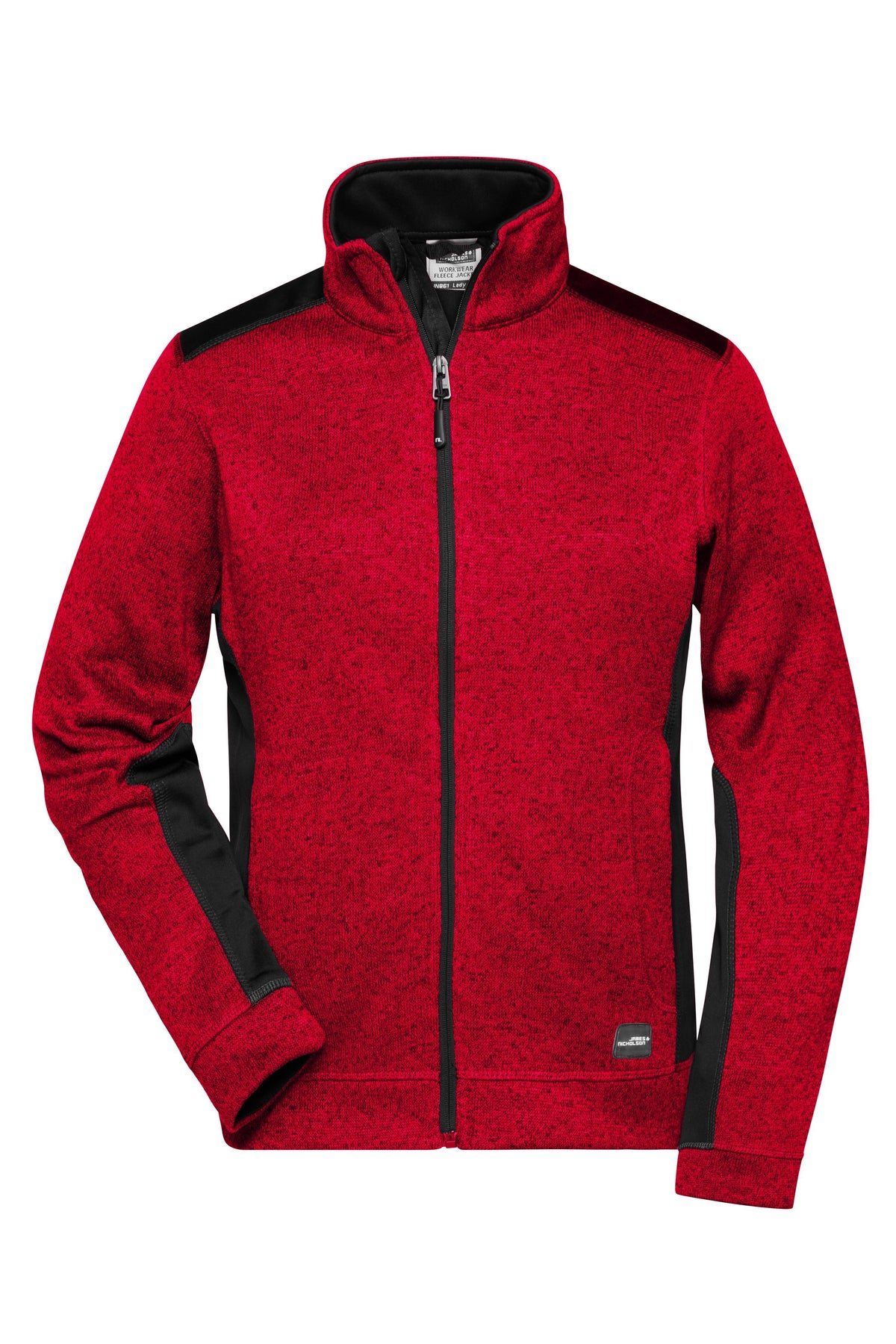 Ladies´ Knitted Workwear Fleec - Red-melange/Black