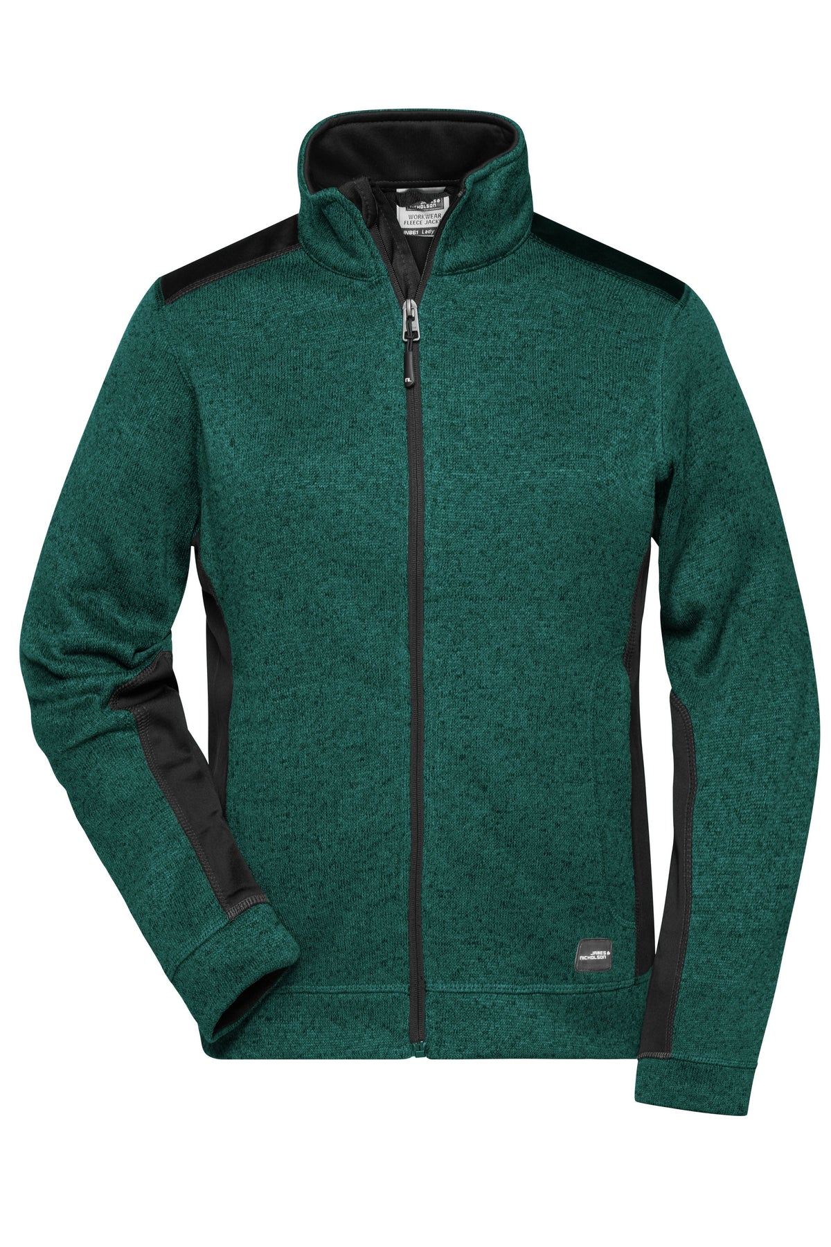 Ladies´ Knitted Workwear Fleec - Dark-green-melange/Black