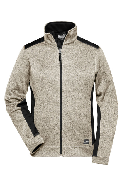 Ladies´ Knitted Workwear Fleec - Stone-melange/Black