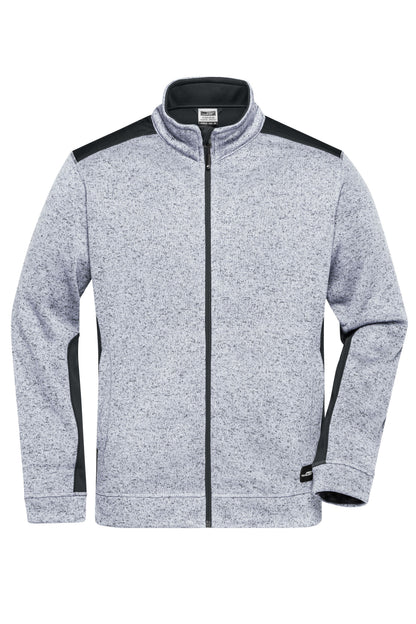 Men´s Knitted Workwear Fleece - White-melange/Carbon