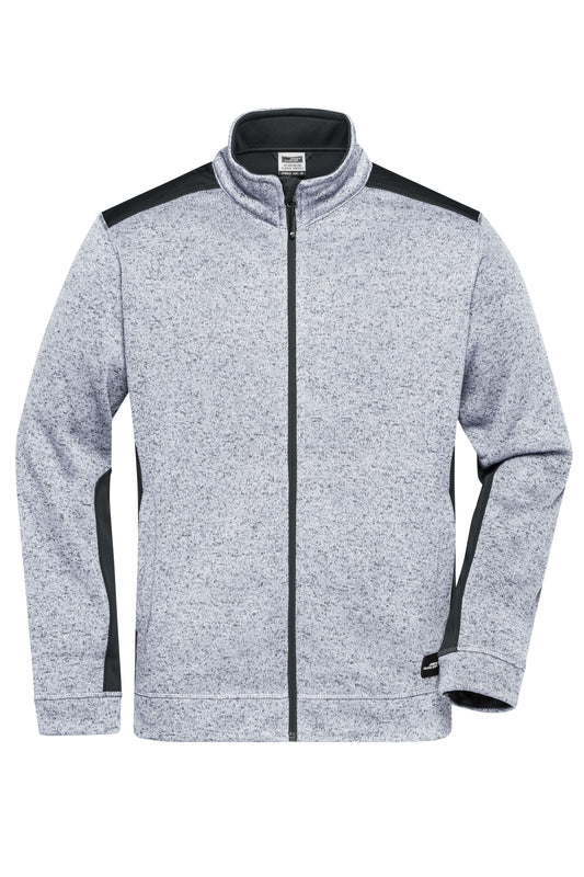 Men´s Knitted Workwear Fleece - White-melange/Carbon