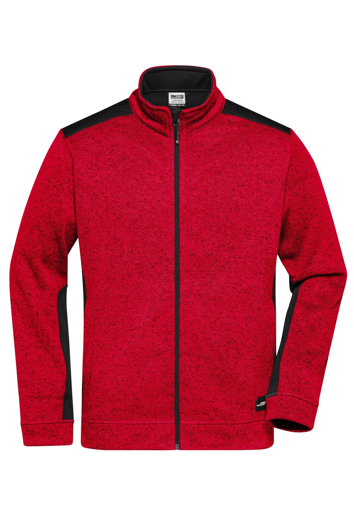 Men´s Knitted Workwear Fleece - Red-melange/Black