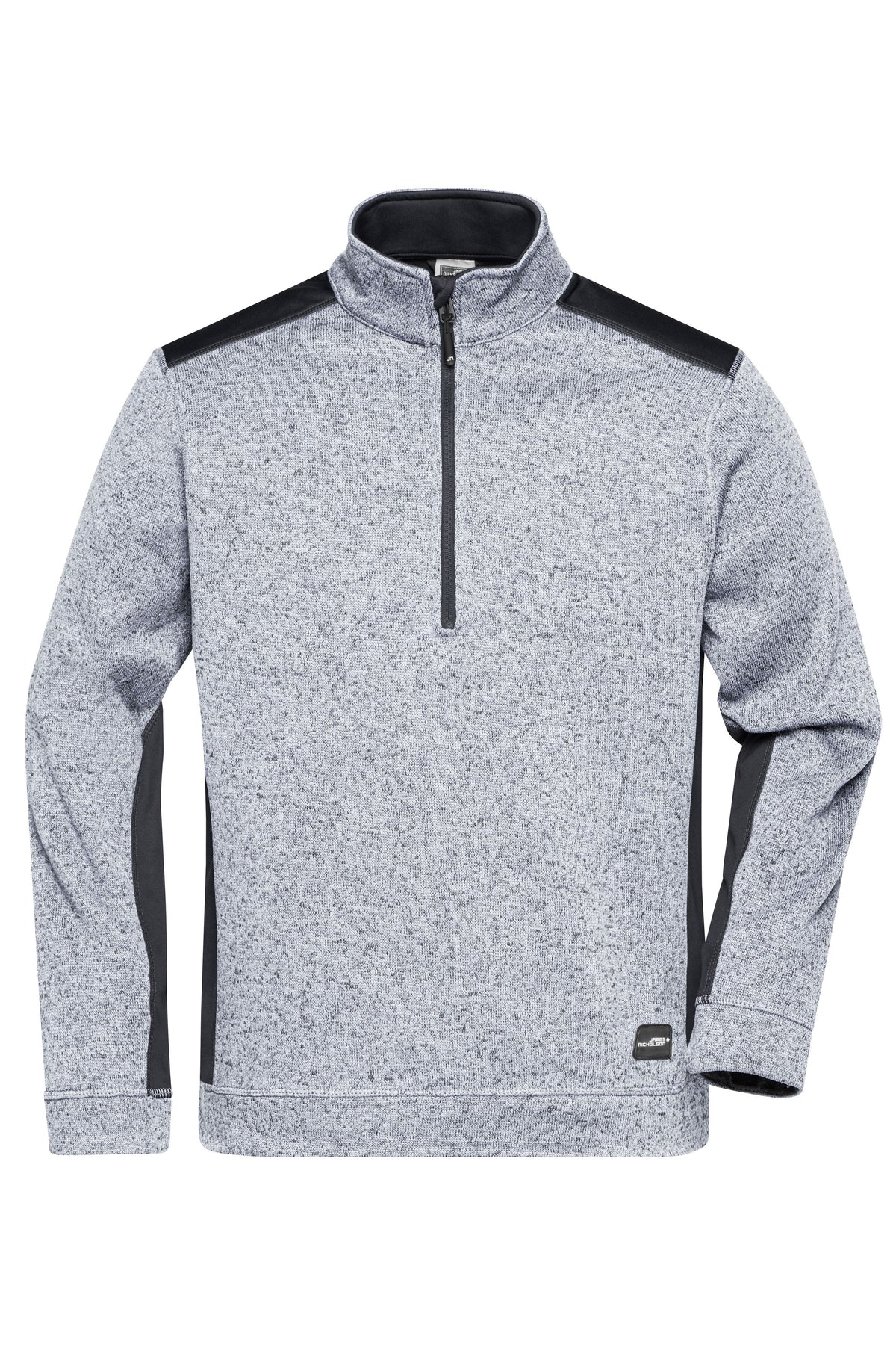 Men´s Knitted Workwear Halfzip - White-melange/Carbon