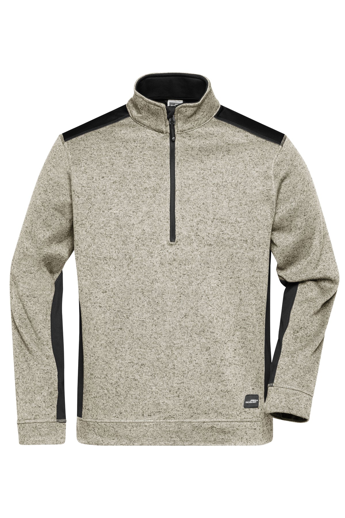 Men´s Knitted Workwear Halfzip - Stone-melange/Black