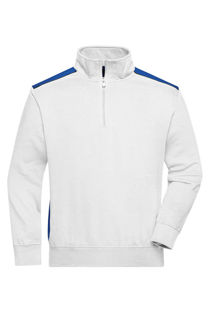 Workwear Halfzip Sweat - L2 - White/Royal Blue