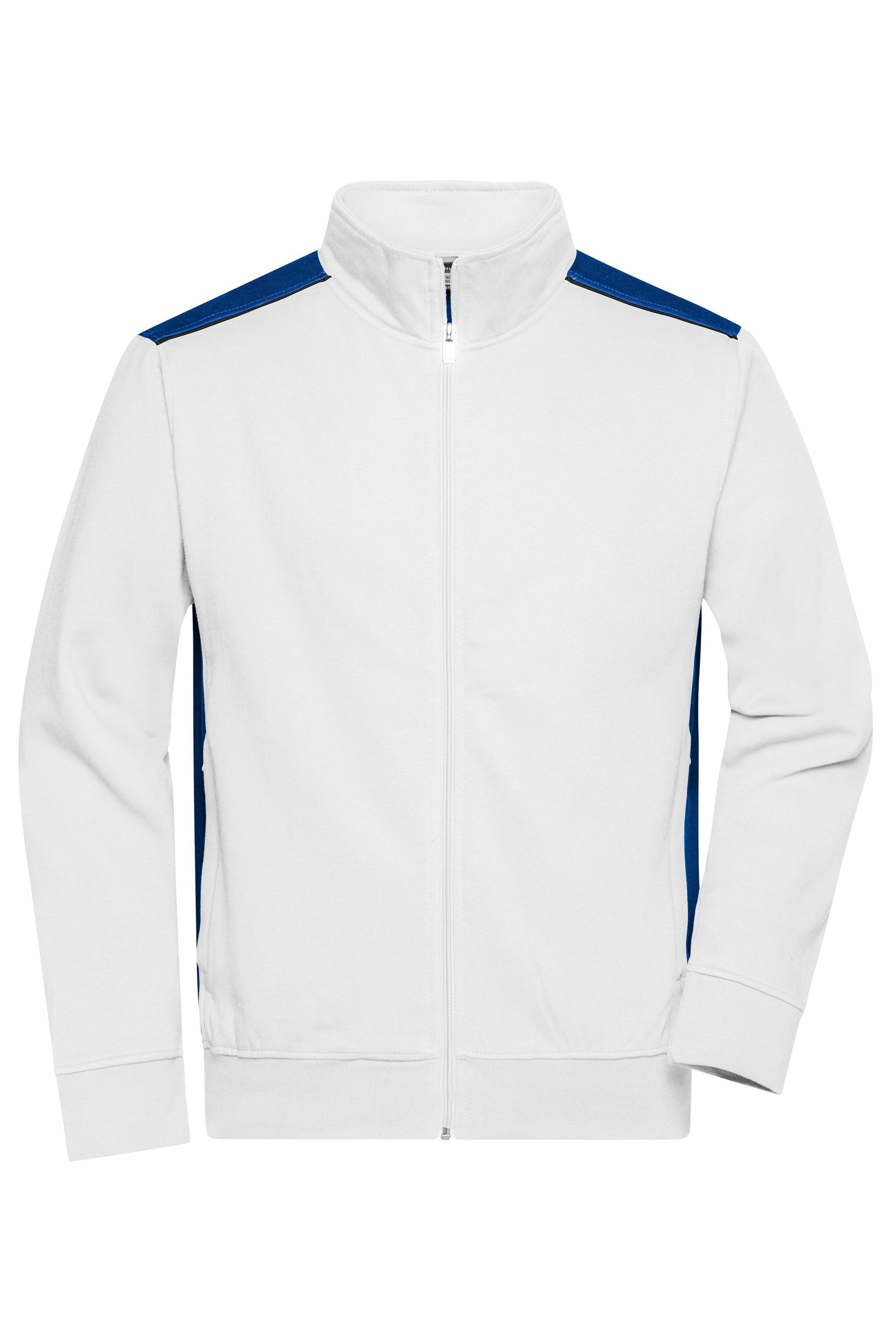 Men´s Workwear Sweat Jacket - White/Royal Blue
