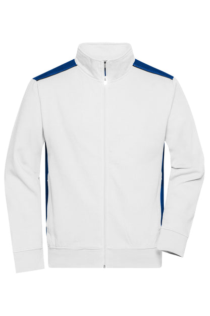 Men´s Workwear Sweat Jacket - White/Royal Blue