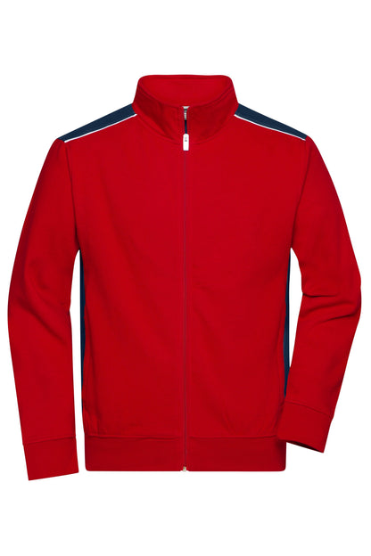 Men´s Workwear Sweat Jacket - Red/Navy