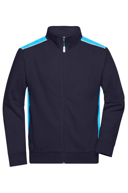 Men´s Workwear Sweat Jacket - Navy/Turquoise