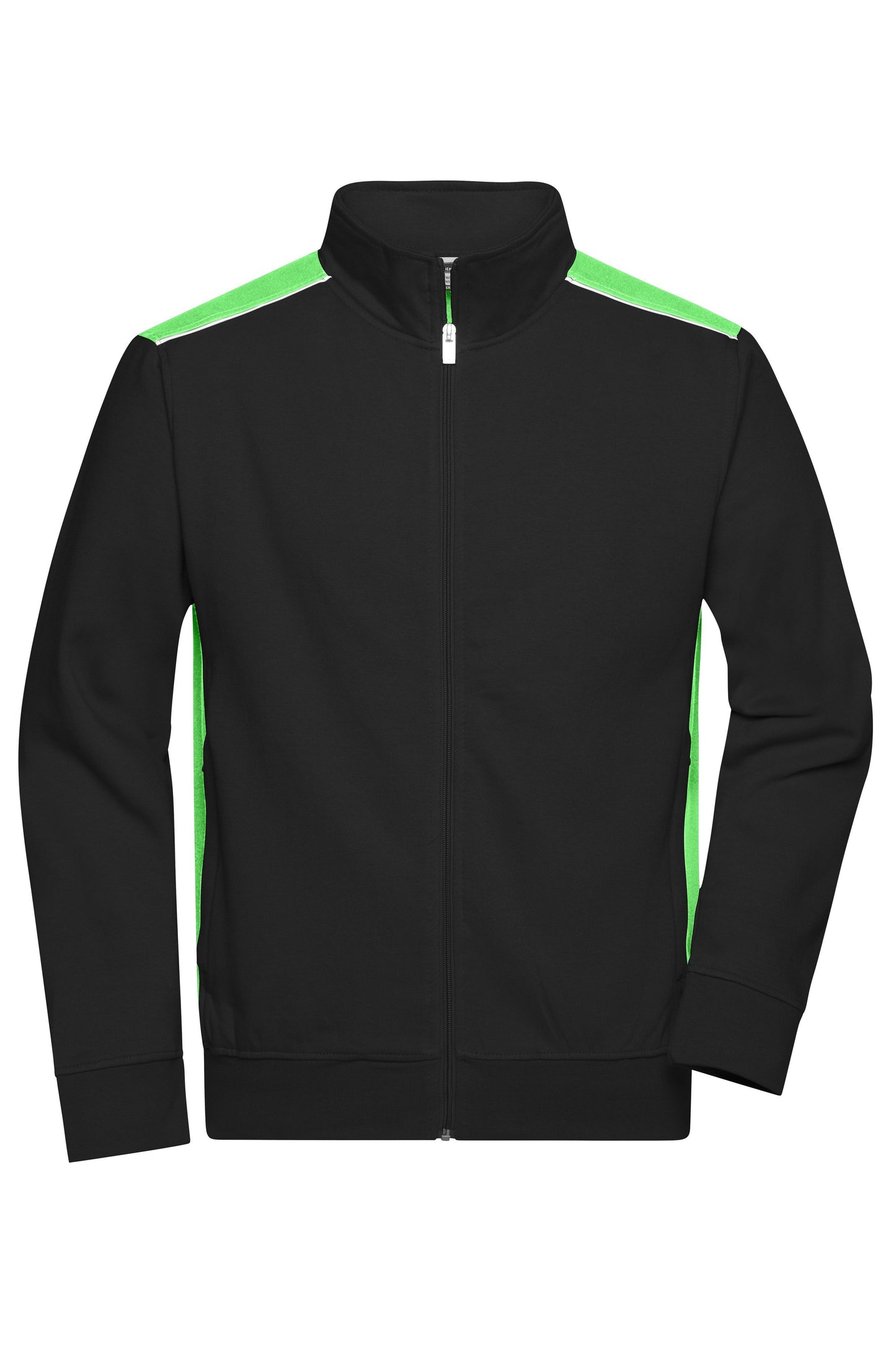 Men´s Workwear Sweat Jacket - Black/lime green