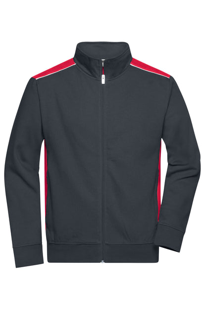 Men´s Workwear Sweat Jacket - Carbon/Red