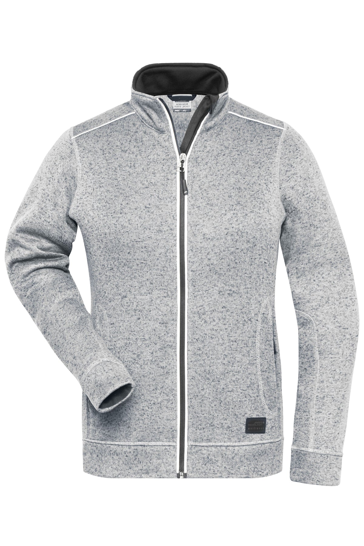 Ladies´ Knitted Workwear Fleec - White-melange/Carbon