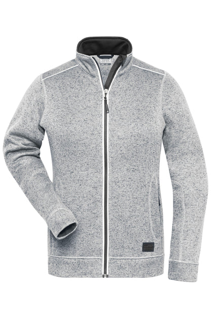 Ladies´ Knitted Workwear Fleec - White-melange/Carbon