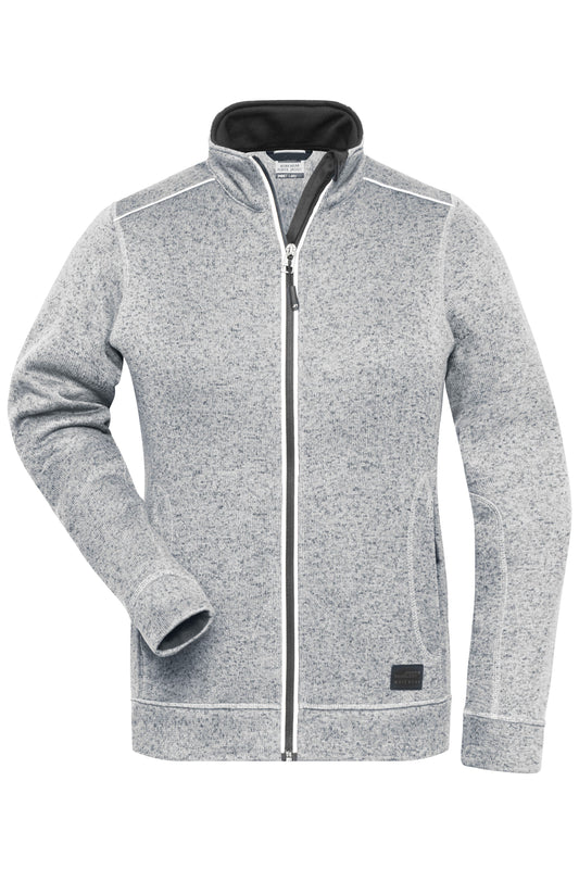 Ladies´ Knitted Workwear Fleec - White-melange/Carbon