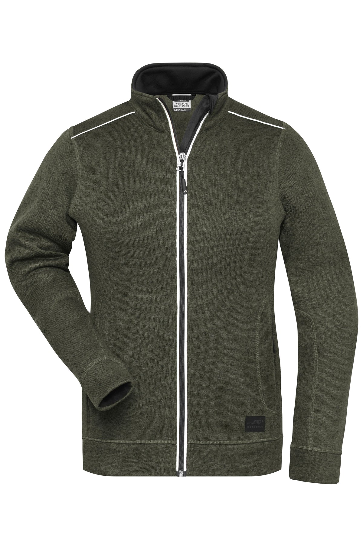 Ladies´ Knitted Workwear Fleec - Olive-melange/Black