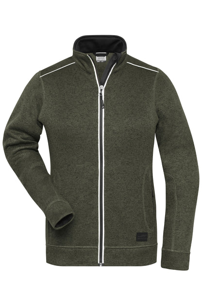 Ladies´ Knitted Workwear Fleec - Olive-melange/Black