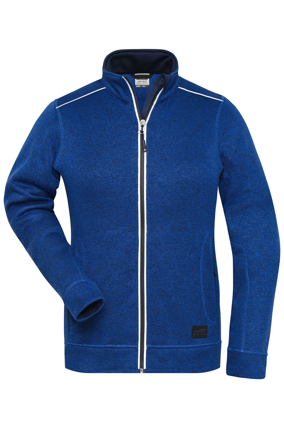 Ladies´ Knitted Workwear Fleec - Dark-royal-melange/Navy