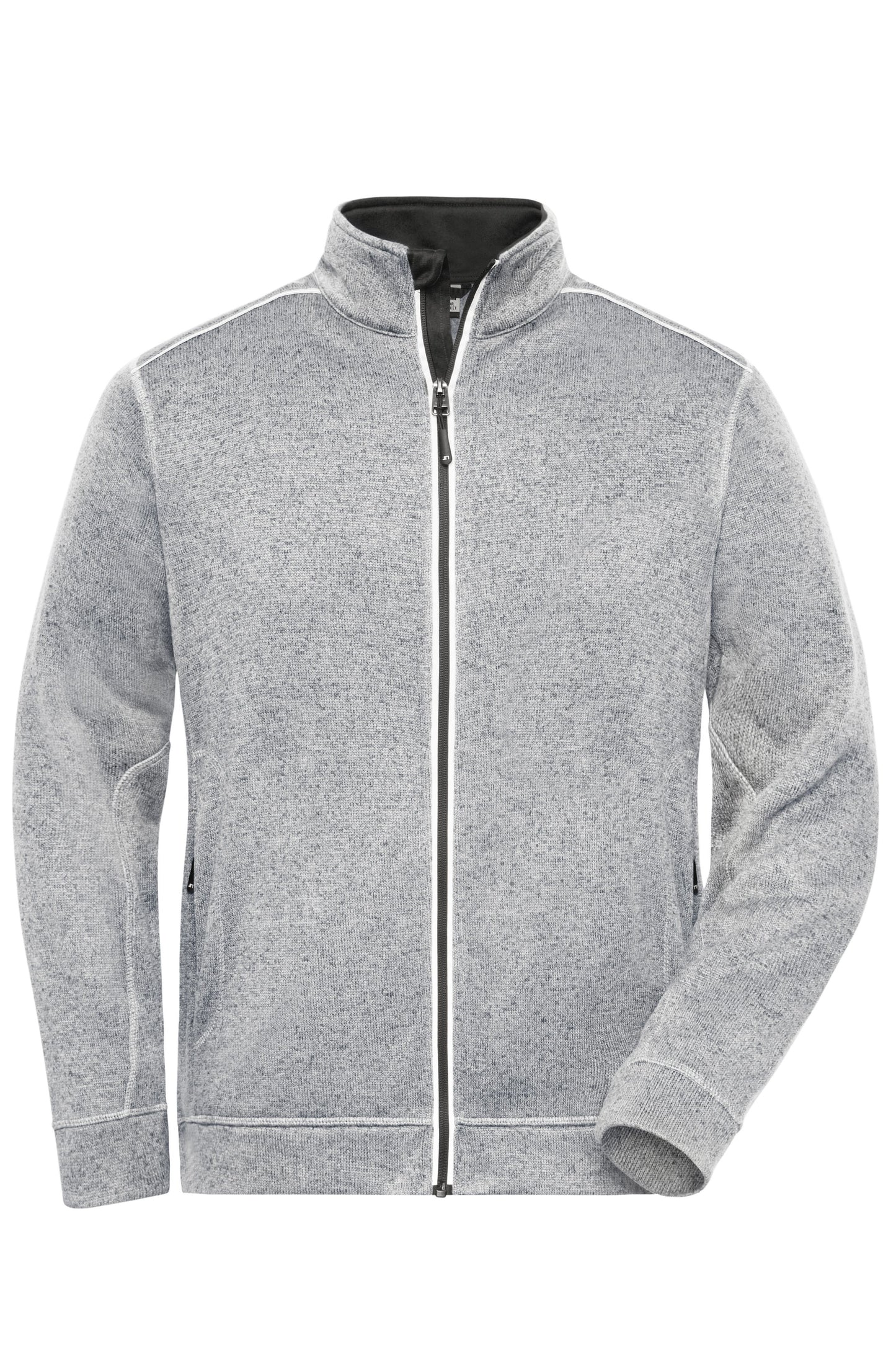 Men´s Knitted Workwear Fleec - White-melange/Carbon